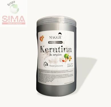 Maggie, baño de crema, keratina & argán, 1000 grs.
