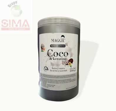 Maggie, baño de crema. coco & keratina, 1000 grs.